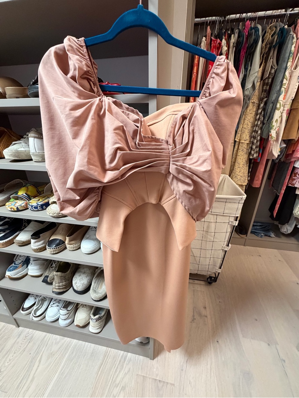 ASOS Dusty Pink & Blush Two-Tone Midi Dress